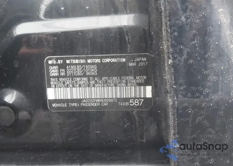 2017 Mitsubishi Lancer Se z USA, uszkodzony, nr VIN JA32V2FW6HU009970